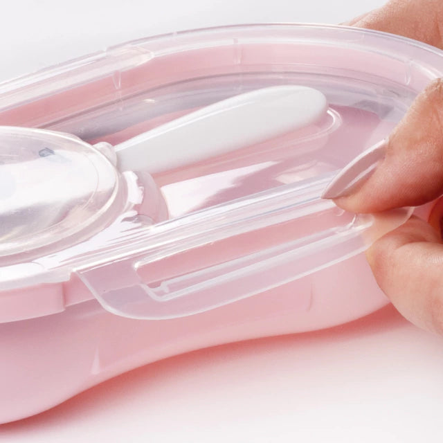 Porta Papinha Infantil Plasútil com Trava de Segurança e Colher 320ml
