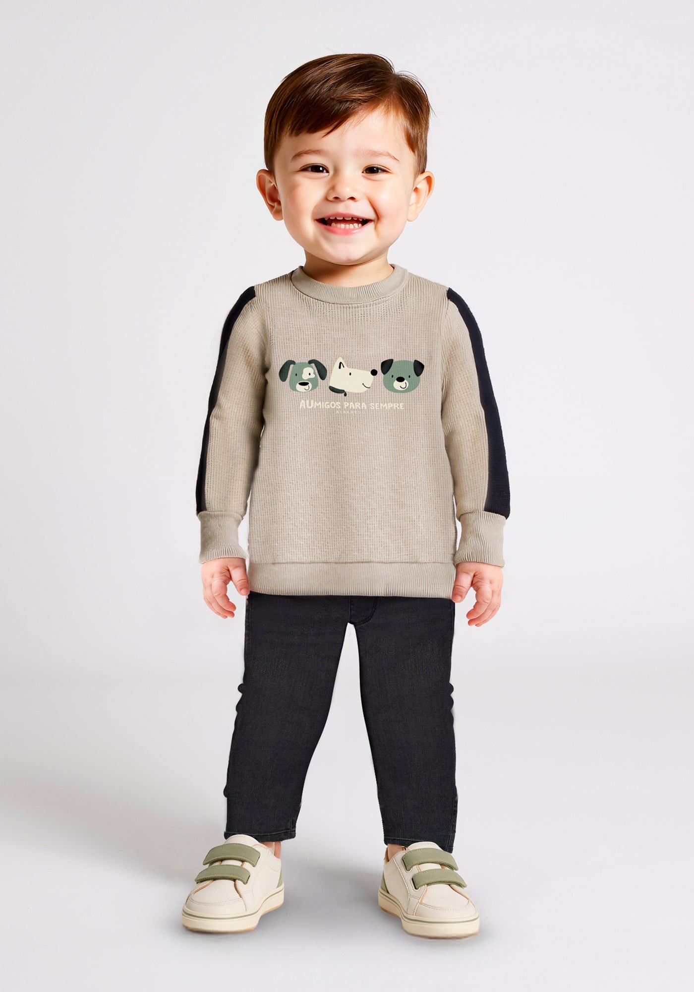 Conjunto Infantil Masculino Alakazoo Manga Longa Meia Malha Penteada Aumigos