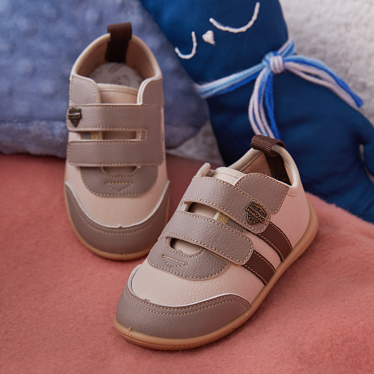 Sapato Casual Infantil Menino Pimpolho Bicolor com Tiras e Velcro
