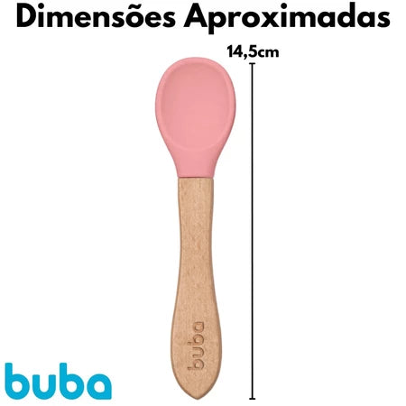 Colher Buba Em Silicone e Bambu +6M