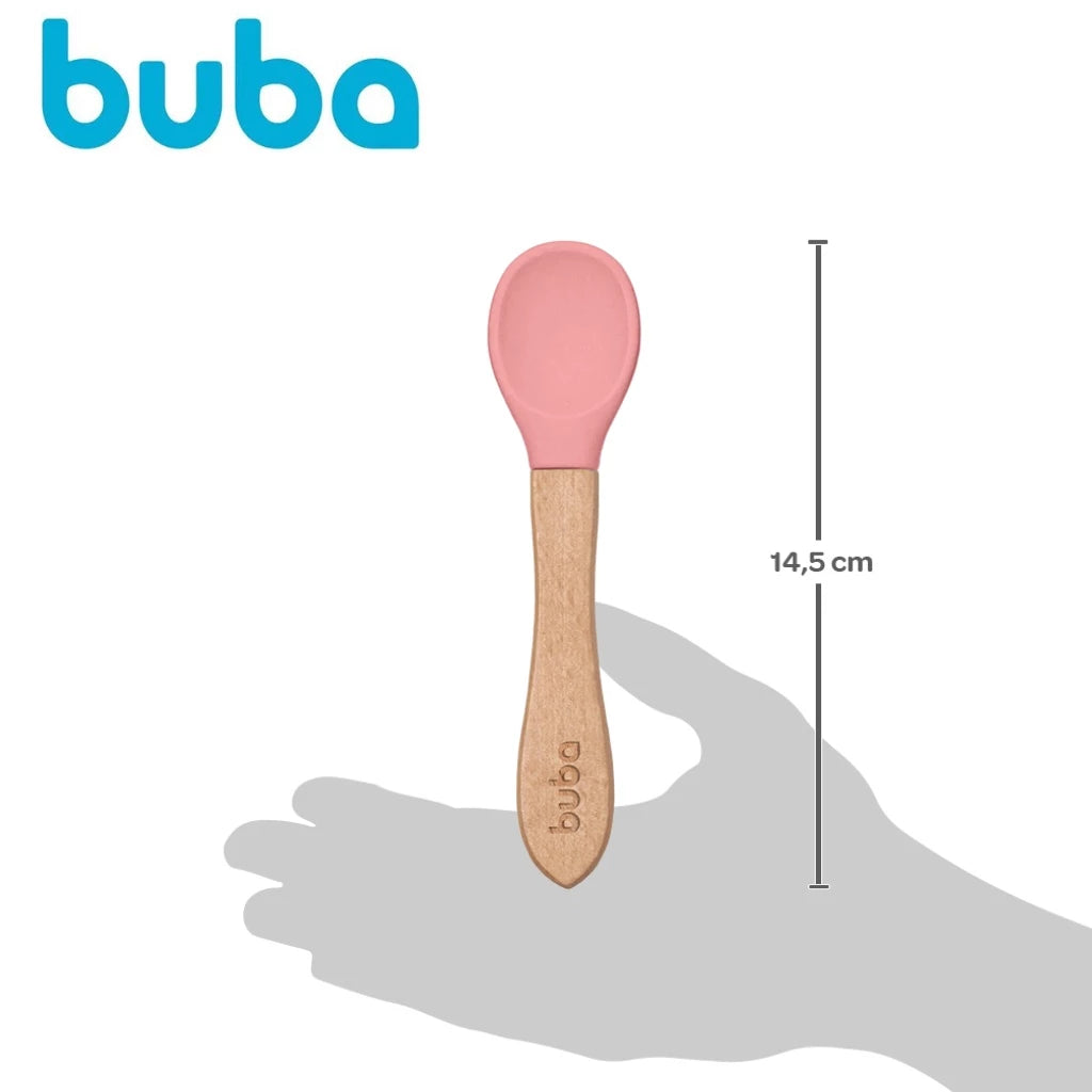 Colher Buba Em Silicone e Bambu +6M