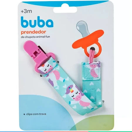Prendedor de Chupeta Infantil Buba Animal Fun Seguro 3 Meses+