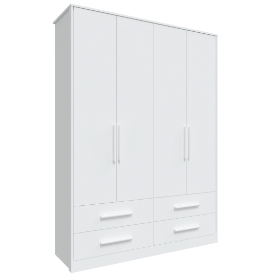 Guarda-Roupa Peroba Charlô 4 Portas Lisa – 100% MDF