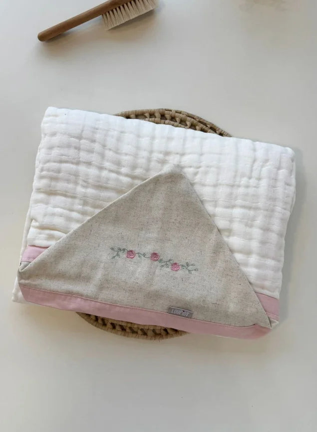 Toalhão Soft Loupiot Nature Bordado com Capuz – 85×100 cm