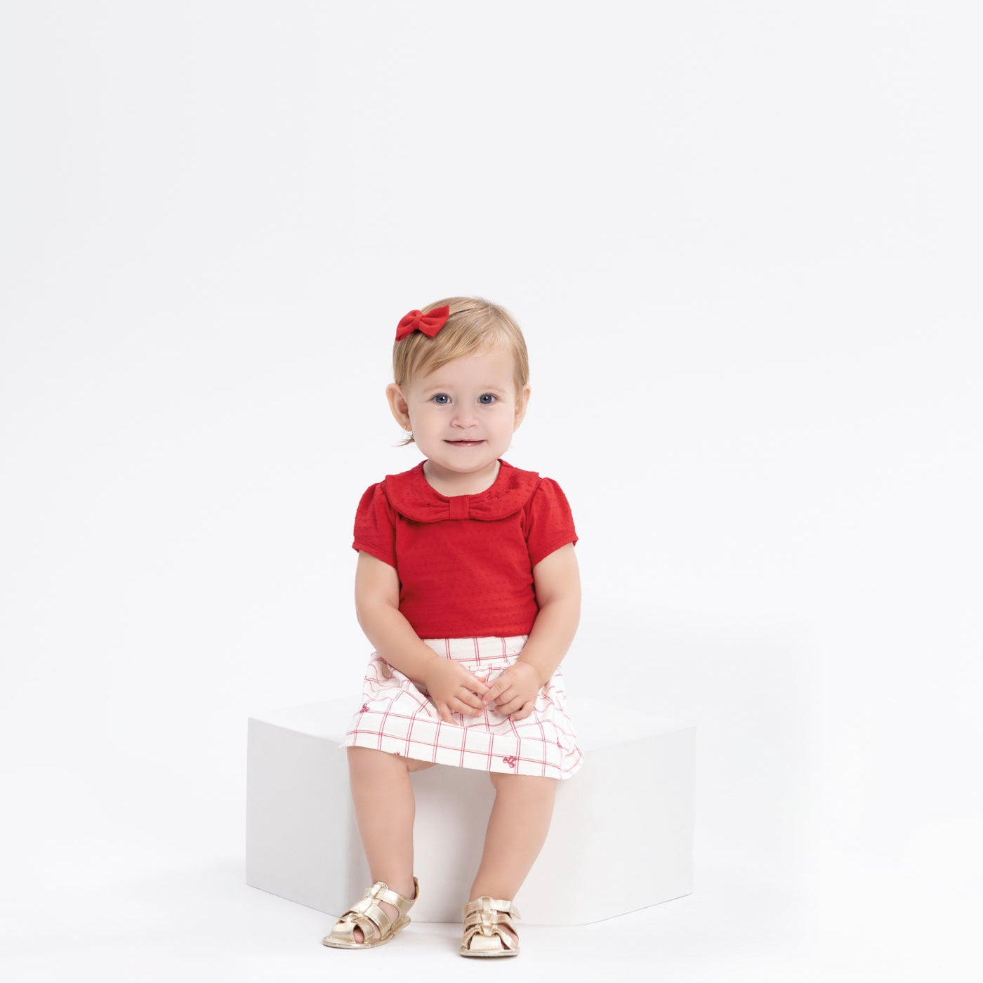 Conjunto Infantil Feminino Alakazoo Gola Lacinho com Strass