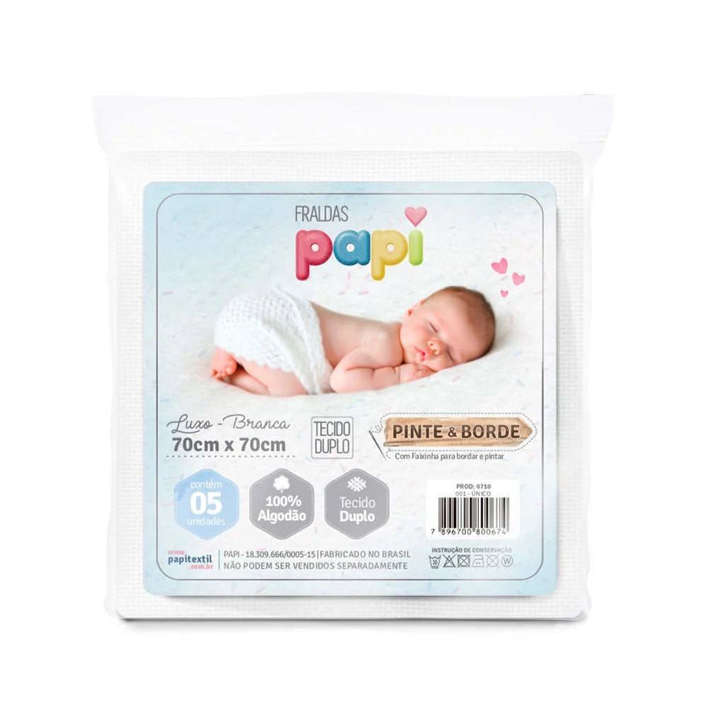 Fralda Luxo Pinte E Borde Com 5 Unidade Papi