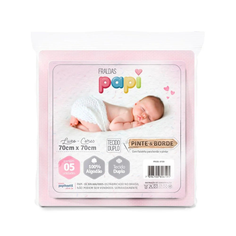 Fralda Luxo Pinte E Borde Com 5 Unidade Papi