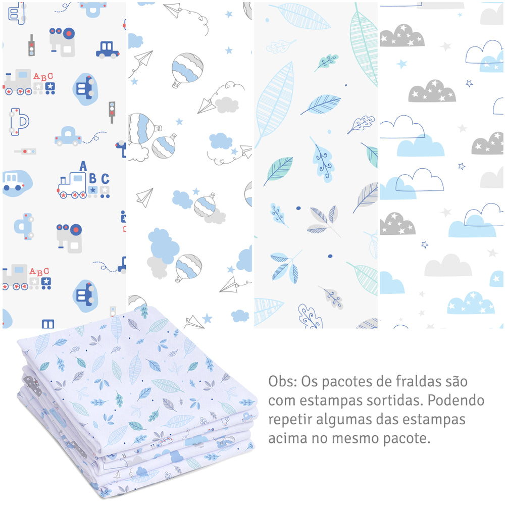 Fralda Luxo Com Bainha E Tecido Duplo Com 5 Unidade Papi
