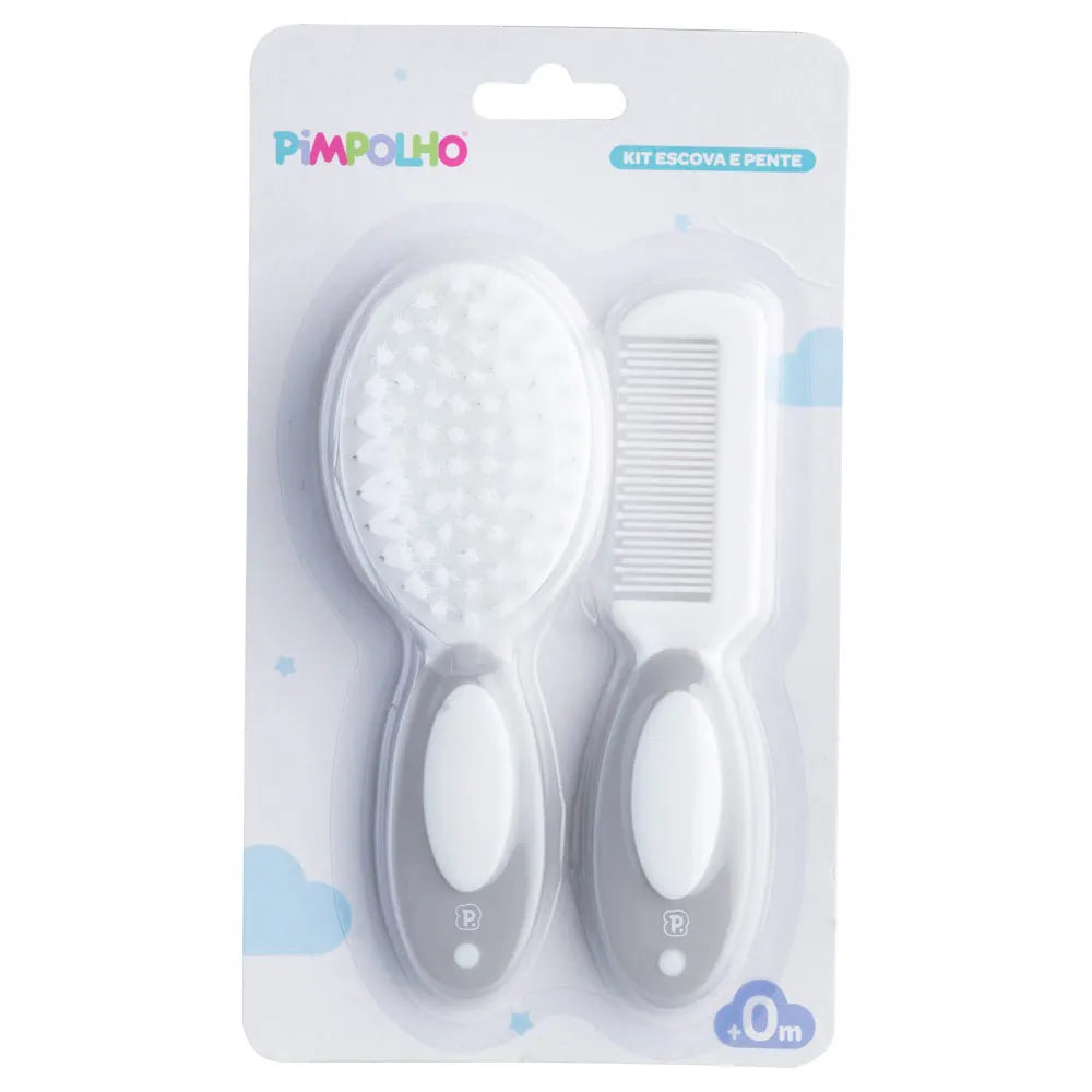 Kit Pimpolho Escova E Pente Para Bebe