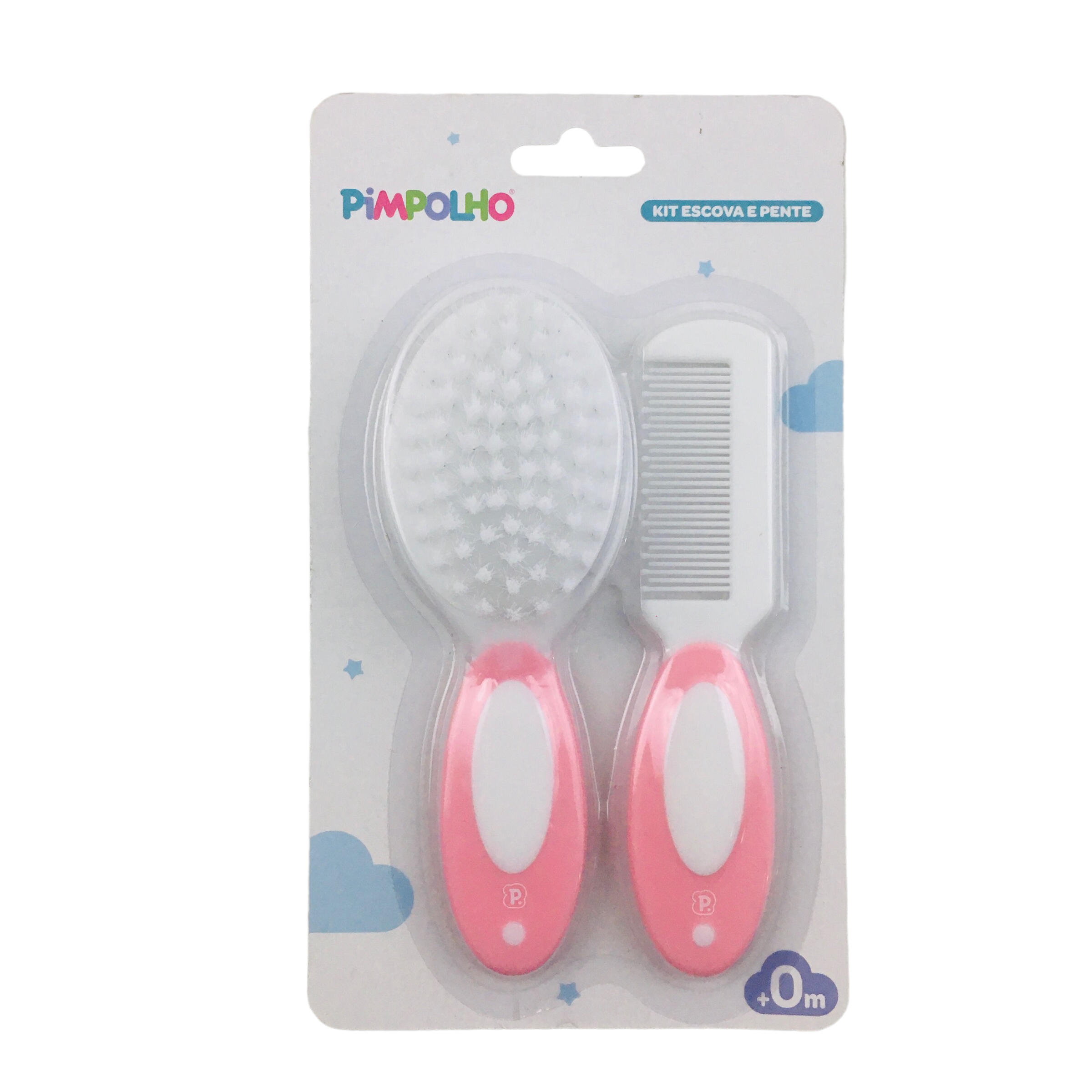 Kit Pimpolho Escova E Pente Para Bebe