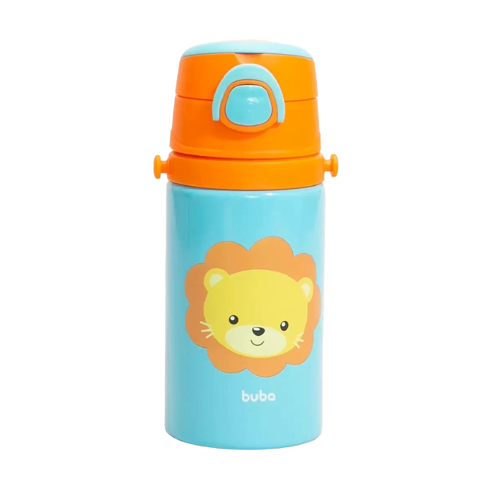 Garrafinha Buba Baby De Aluminio Animal Fun Leao