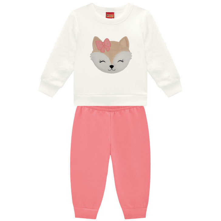 Conjunto Moletom Infantil Kyly Menina Raposa Inverno