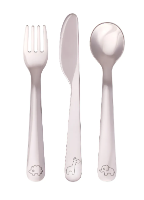 Kit Talheres Infantil Buba Em Inox Seguro e Livre De Bpa