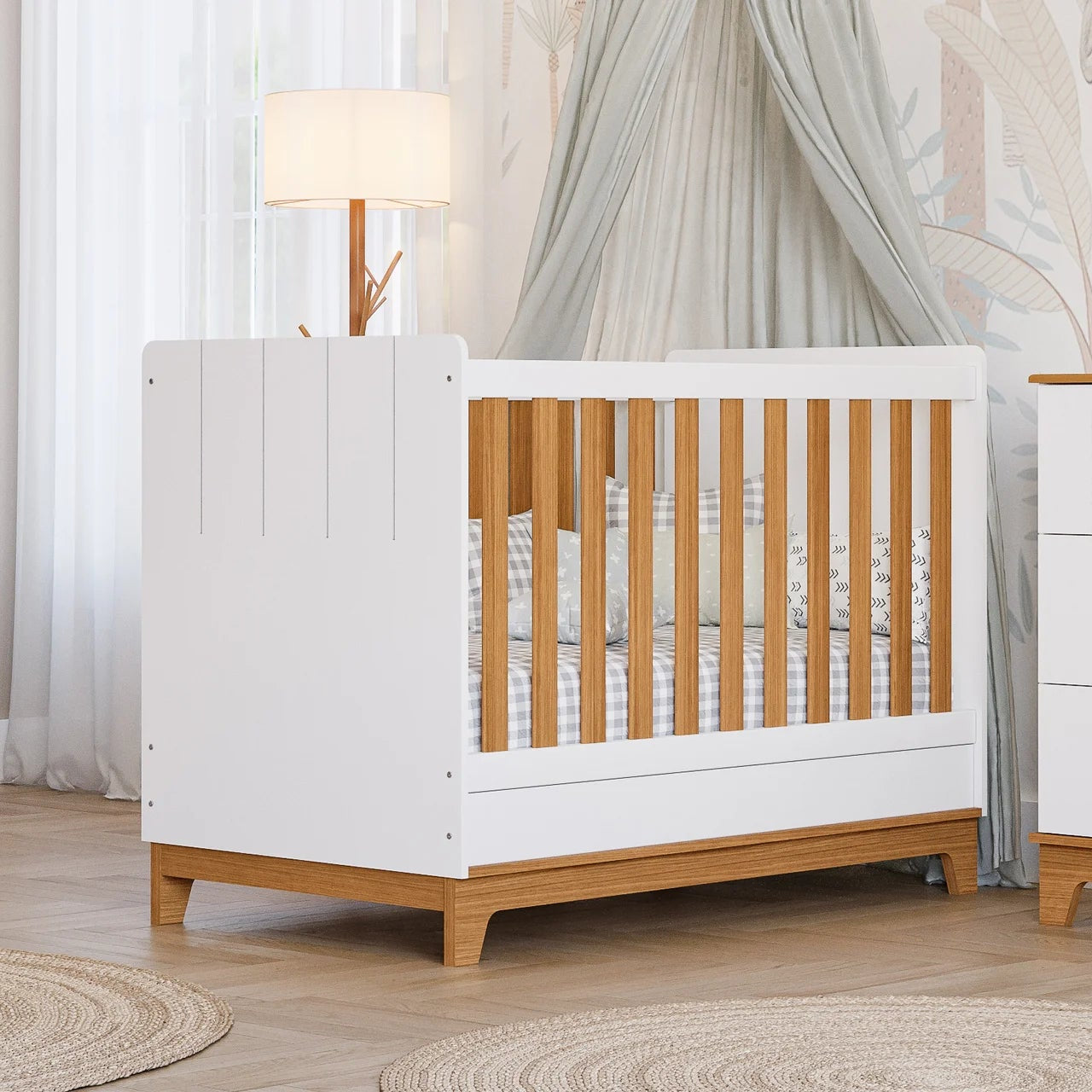 Berço Mini Cama Biscoito Permobili 100% MDF - Conforto, Segurança e Design Evolutivo para o Quarto do Bebê