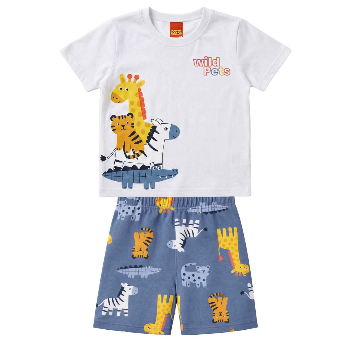 Conjunto Infantil Masculino Bebê Kyly Safari Wild Pets