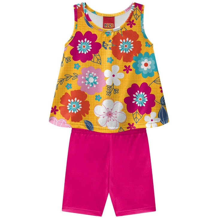 Conjunto Kyly Infantil Feminino Flores Coloridas