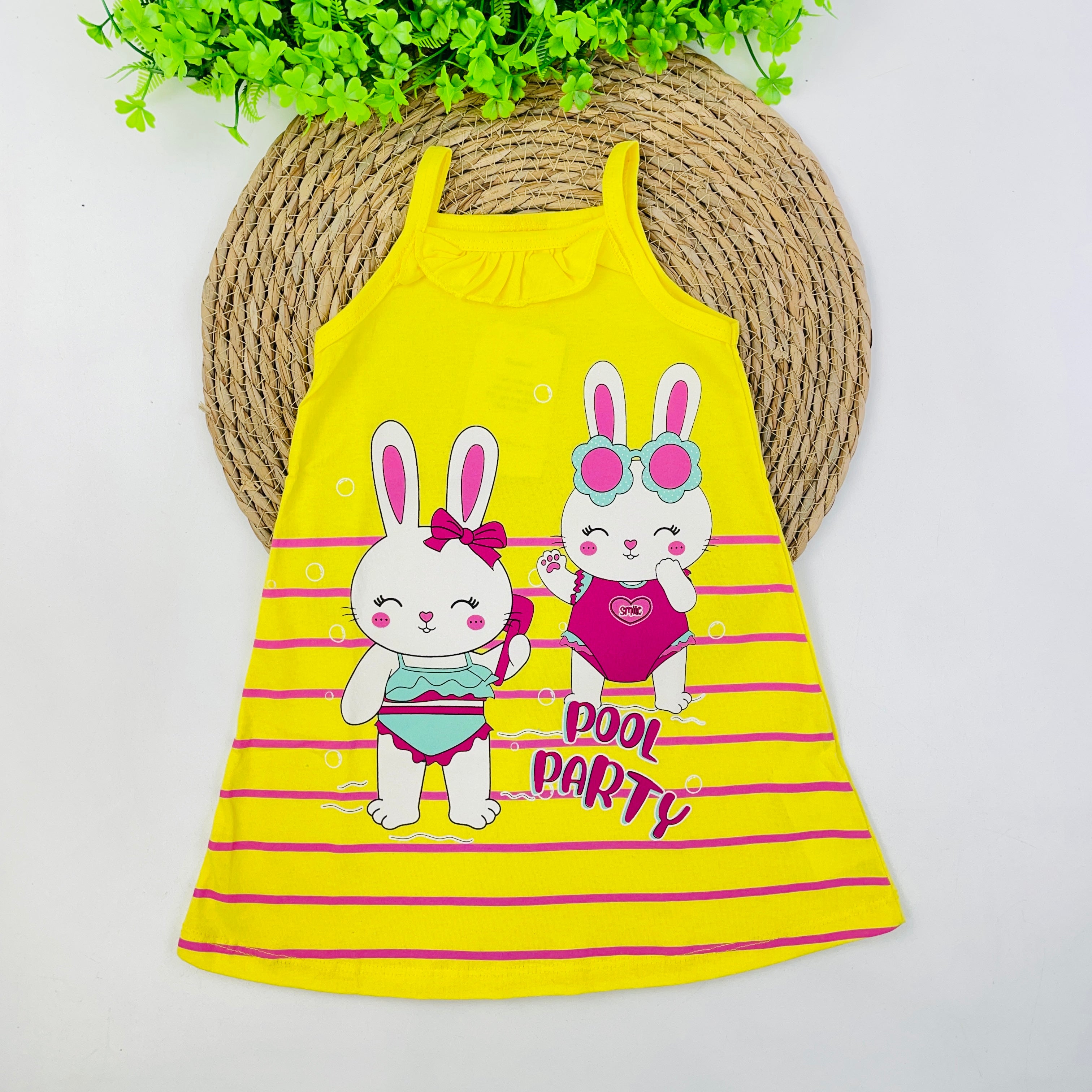 Vestido Fashion Kids Infantil Menina Coelhinhas Pool Party