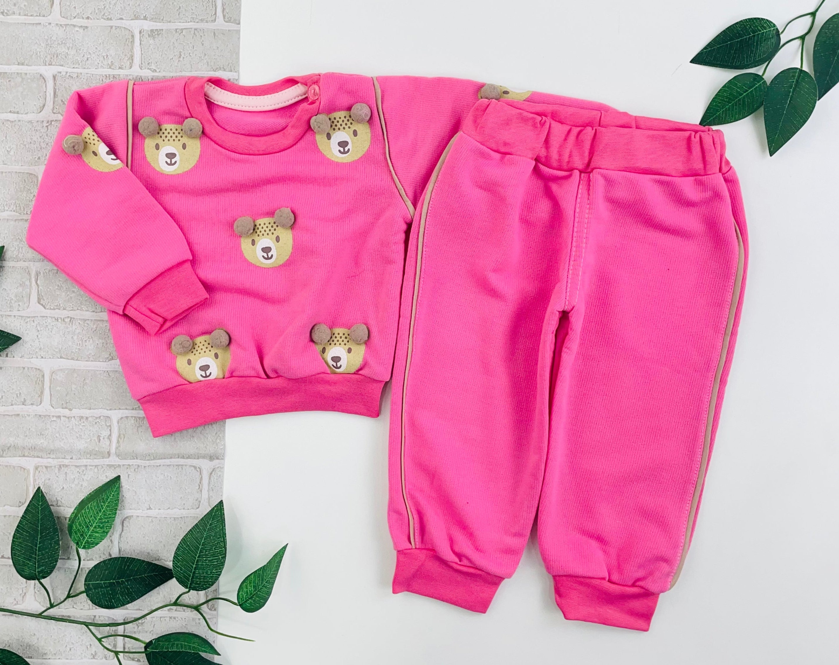 Conjunto Brokinha Feminino Ursinhos Com Pompom Moletom