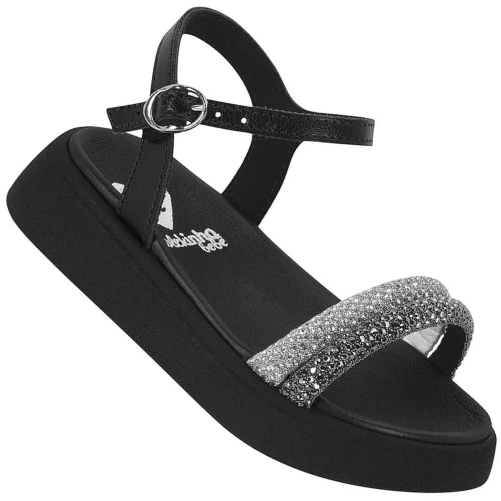 Sandália Infantil Feminina Molekinha Tiras Strass
