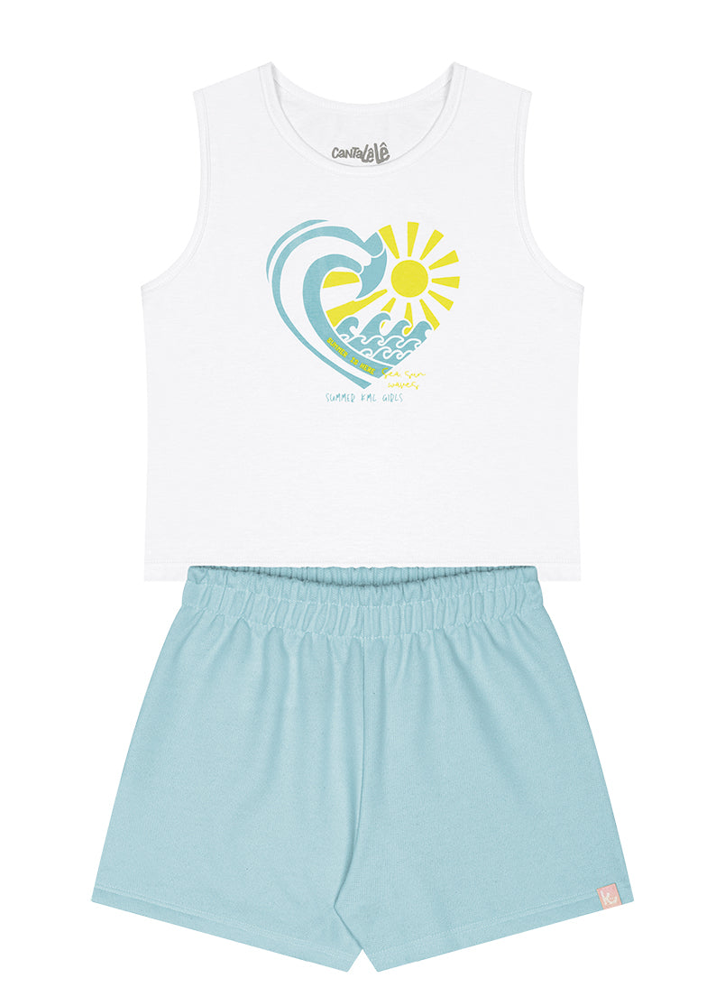 Conjunto Infantil Feminino Kamylus Summer Is Here – Conforto e Estilo Para Dias Ensolarados