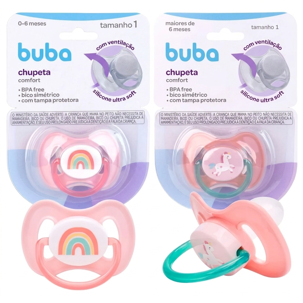 Chupeta Infantil Buba Comfort Tam 1 Magic 0-6M Livre de BPA