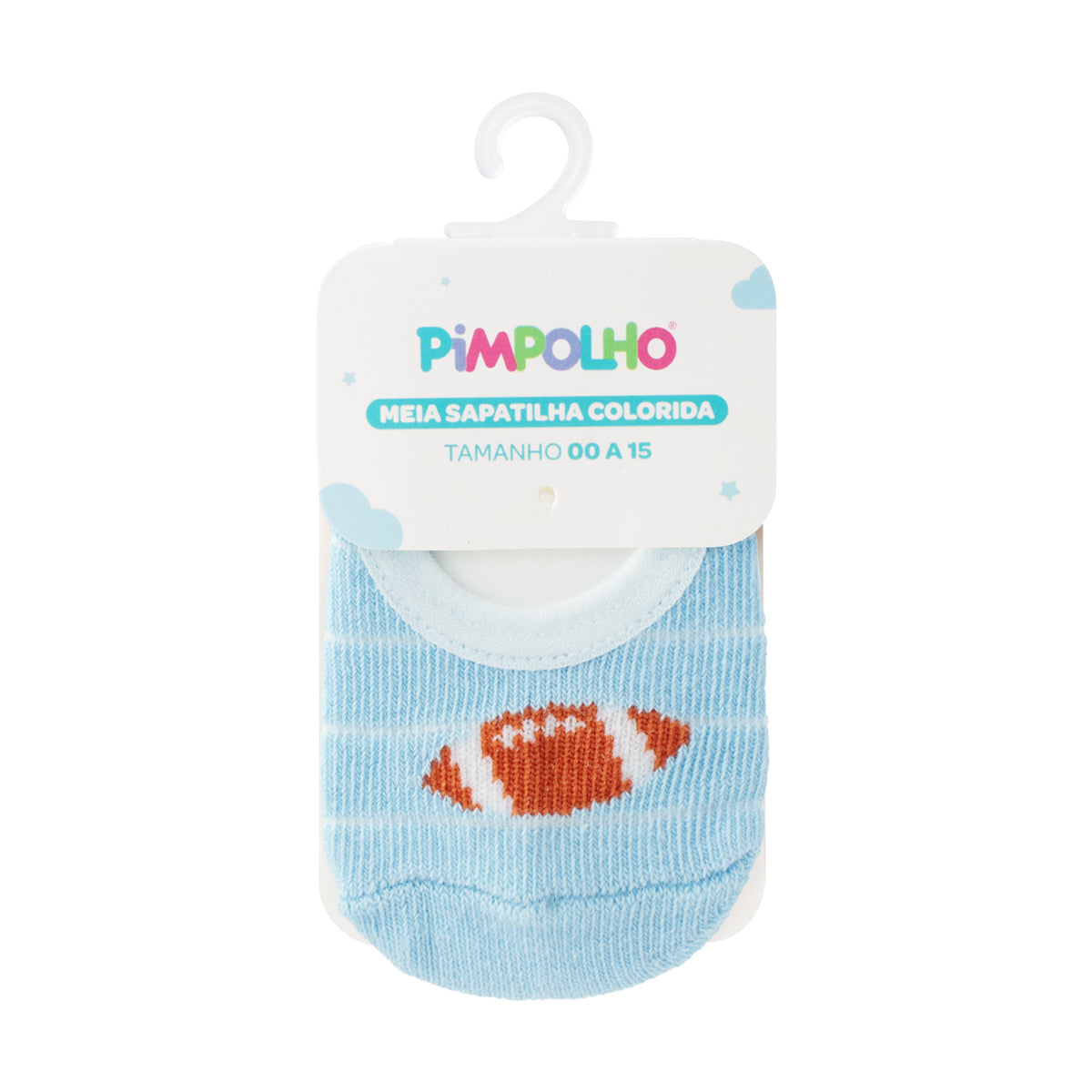 Meia Sapatilha Infantil Masculina Pimpolho Colorida 00 a 06 Meses