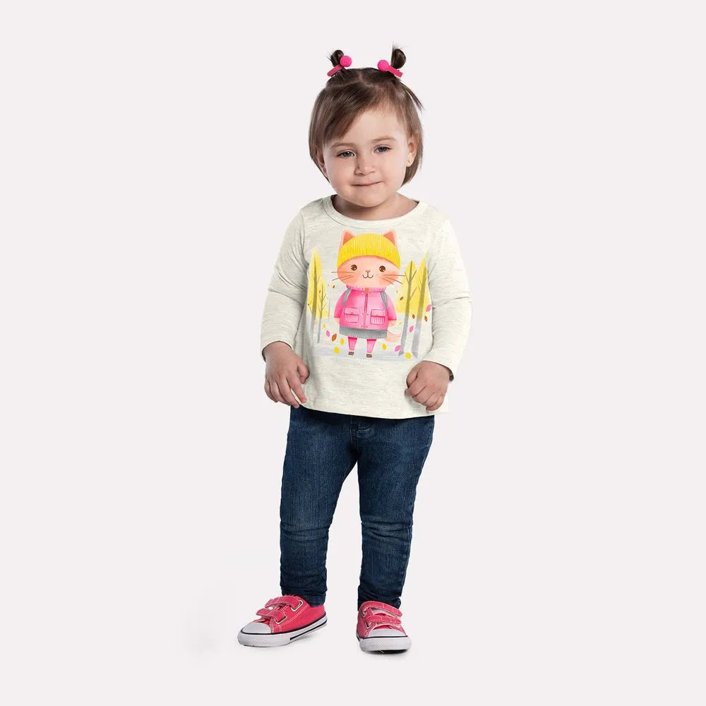 Blusa Feminina Manga Longa Kyly Gatinha