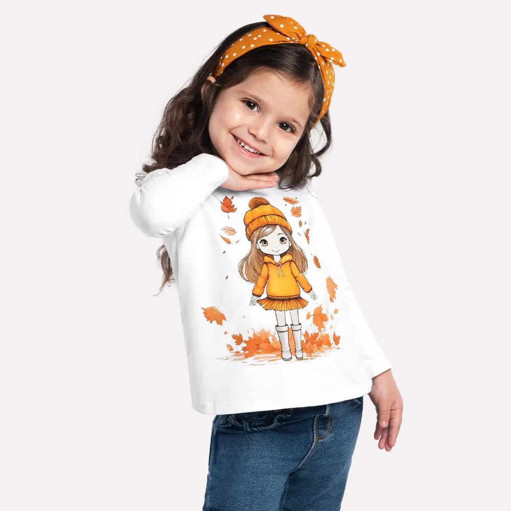 Blusa Feminina Manga Longa Kyly Menina Folhas