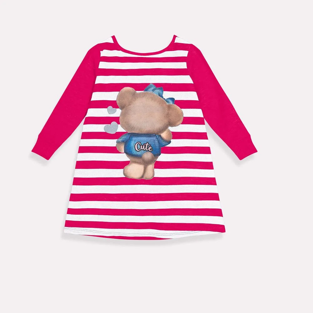 Vestido Manga Longa Kyly Ursinha Listrado