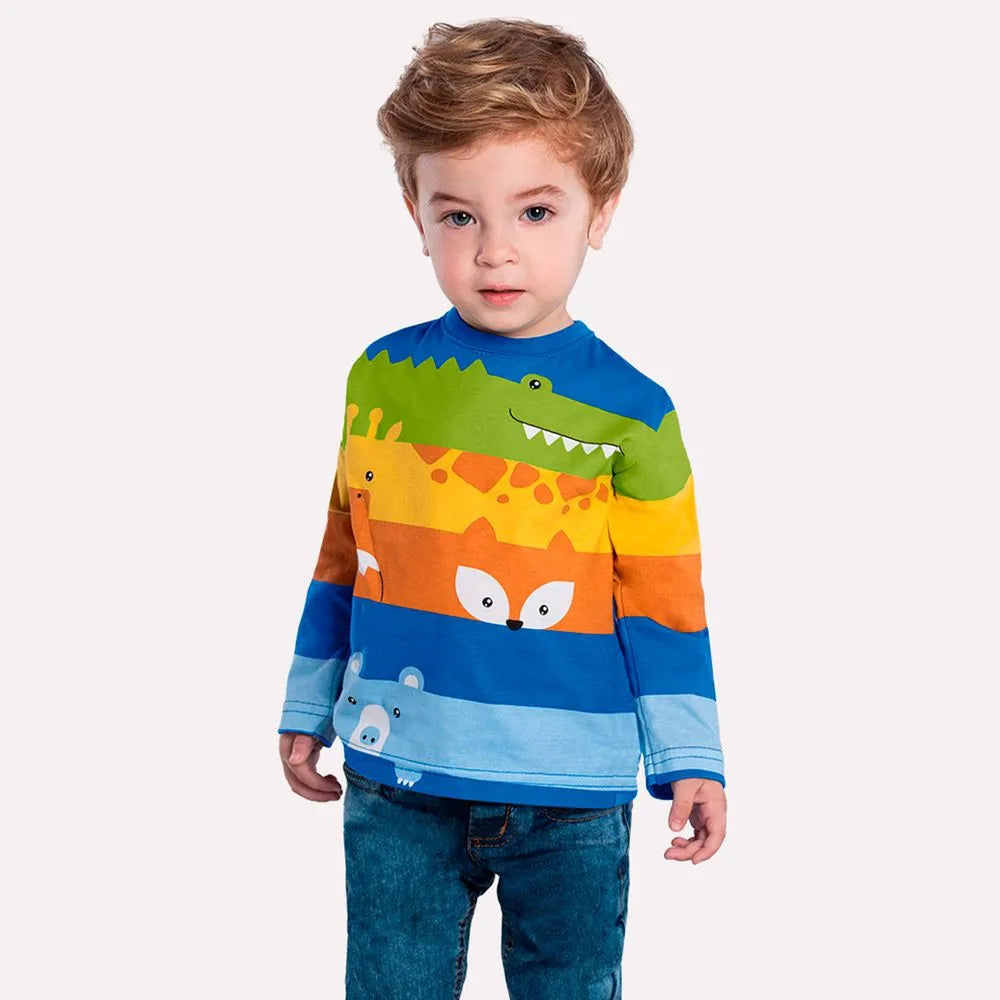 Camiseta Manga Longa Masculino Kyly Bichos