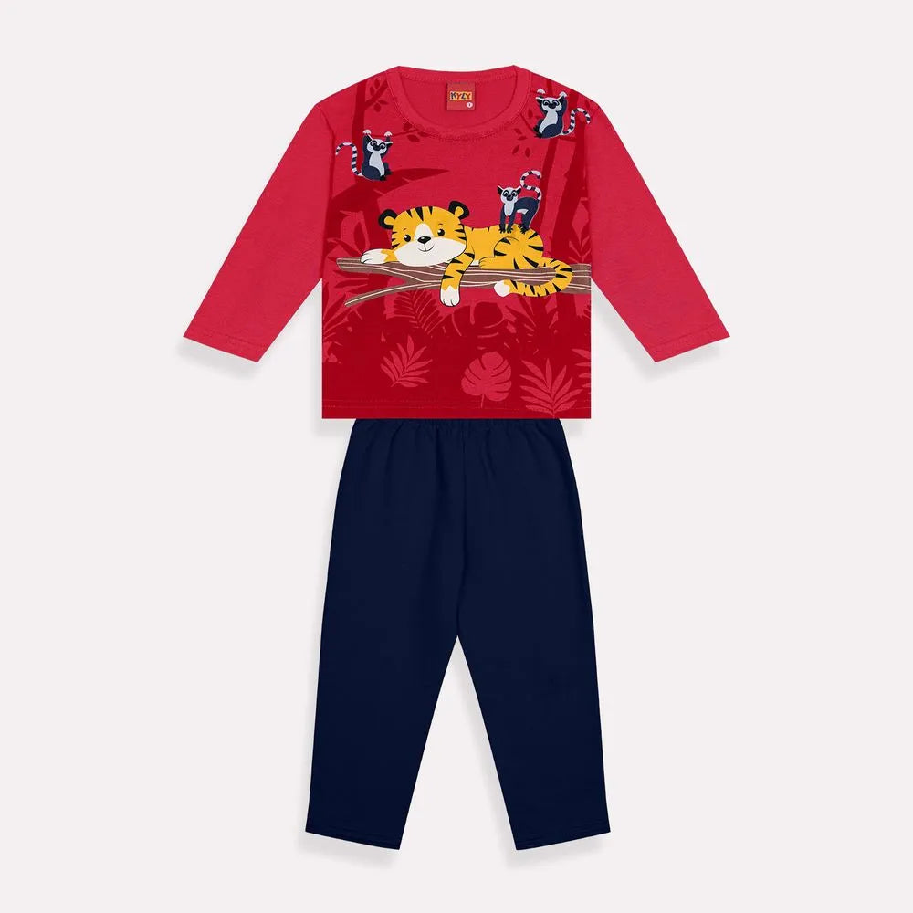 Conjunto Masculino Kyly Tigre E Lemures Moleton
