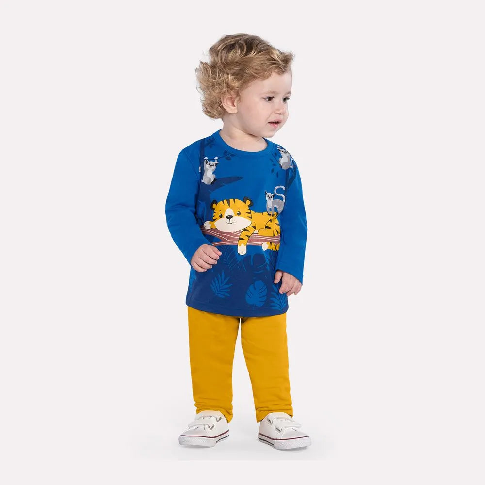 Conjunto Masculino Kyly Tigre E Lemures Moleton
