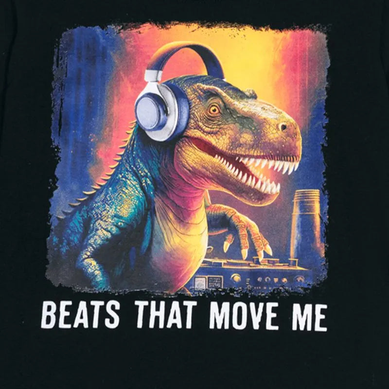 Camiseta Manga Longa Masculina Kyly Dino Com Fone