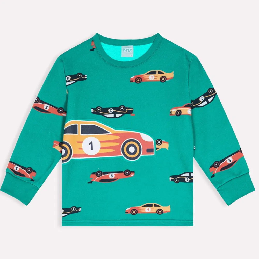 Pijama Manga Longa Masculino Carrinhos