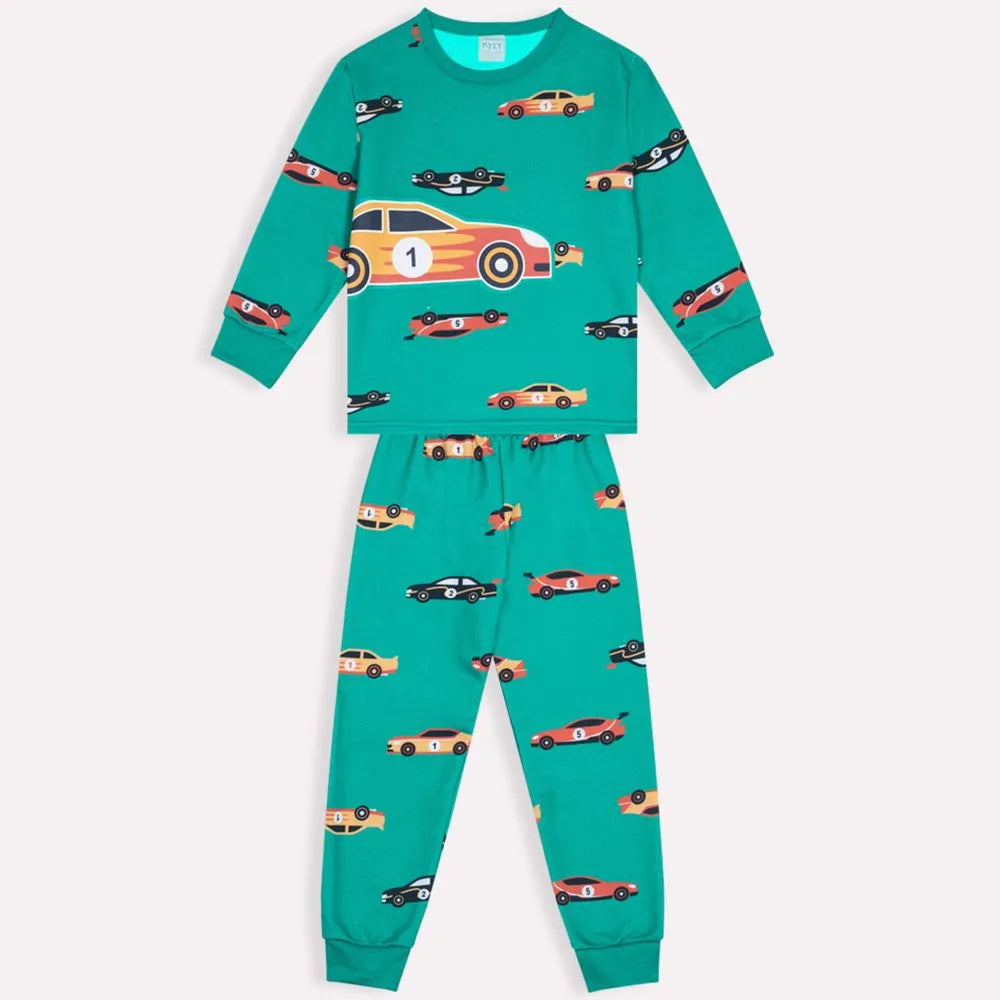Pijama Manga Longa Masculino Carrinhos