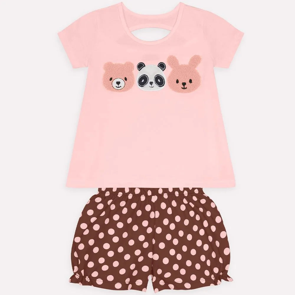 Conjunto Feminino Kyly Urso Panda e Coelho