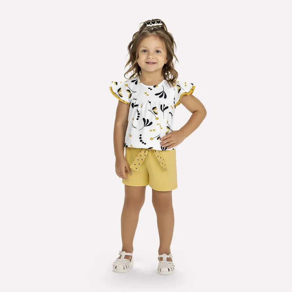 Conjunto Kyly Folhas E Poa