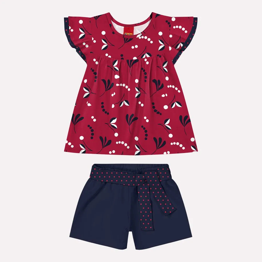 Conjunto Kyly Folhas E Poa
