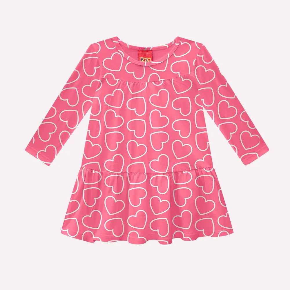 Vestido Manga Longa Kyly Corações