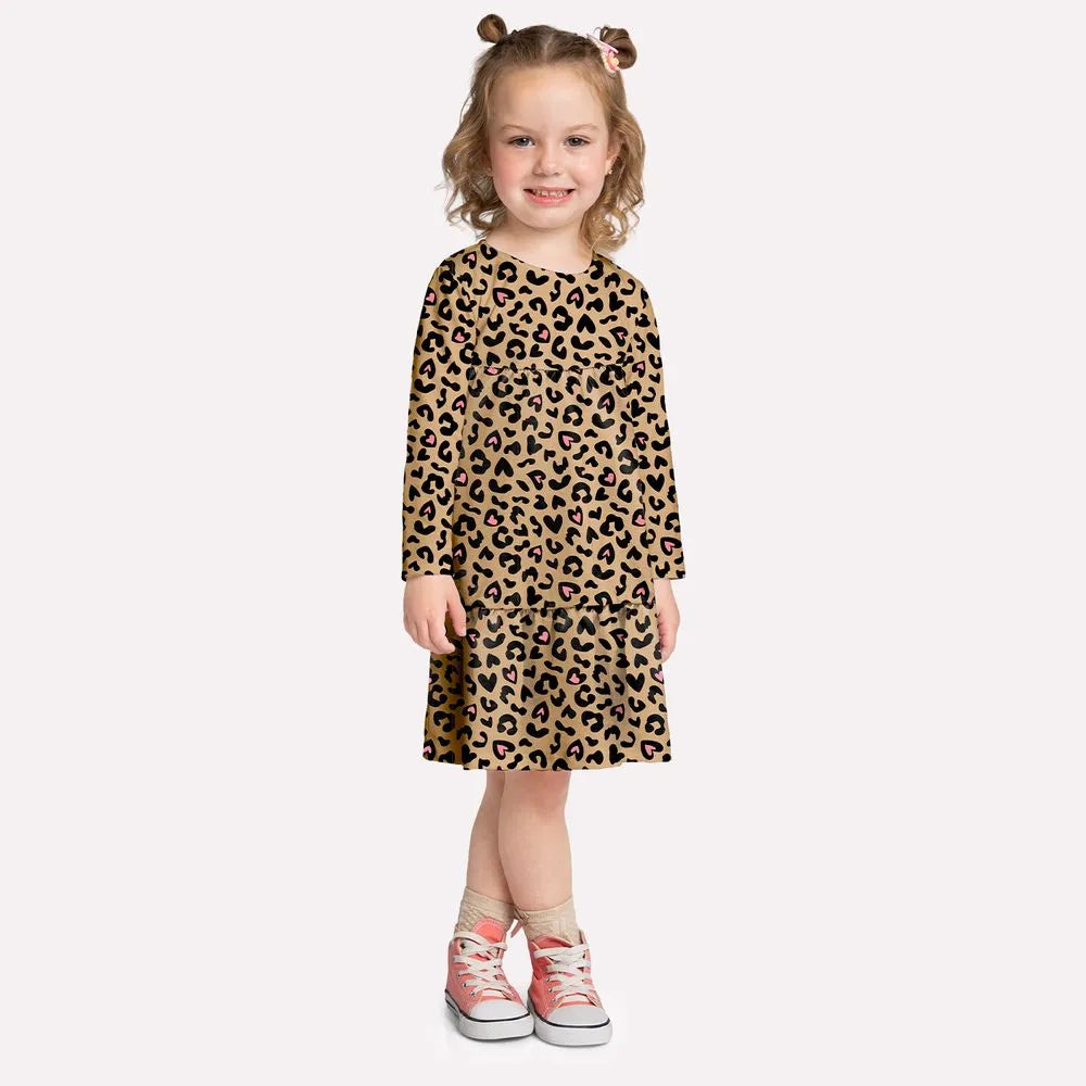 Vestido Manga Longa Animal Print