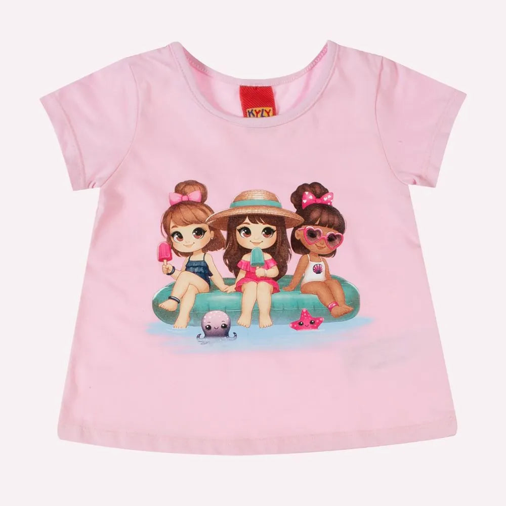 Conjunto Infantil Meninas Kyly Amiguinhas Fundo do Mar
