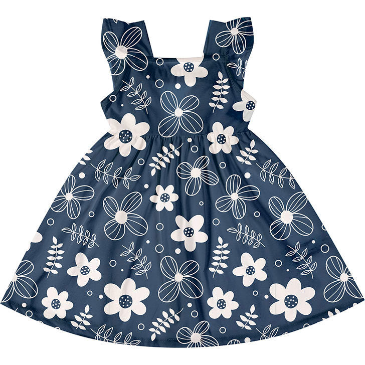 Vestido Infantil Floral Estilo Princesa Festa Casual Confortável