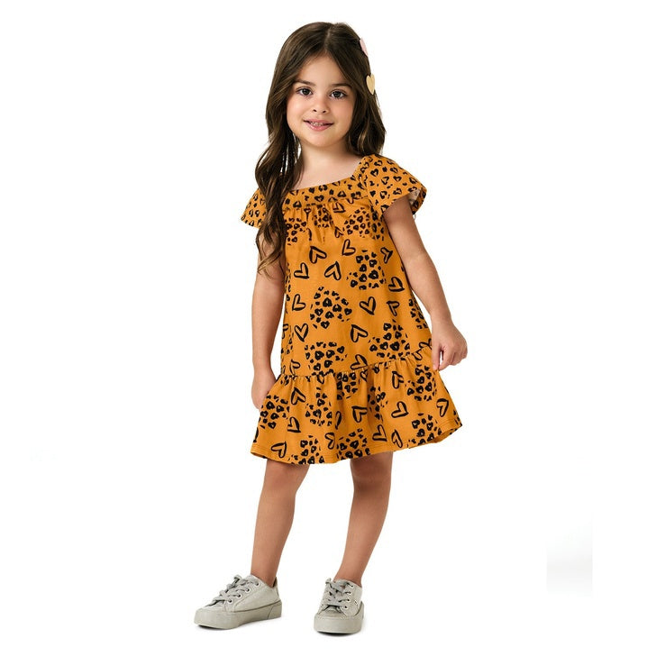 Vestido Kyly Coração E Aninal Print