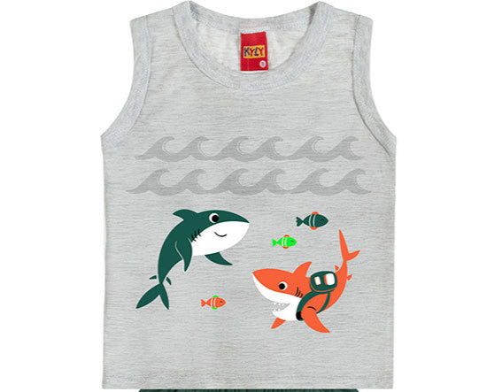 Conjunto Kyly Masculino Infantil Tubarões