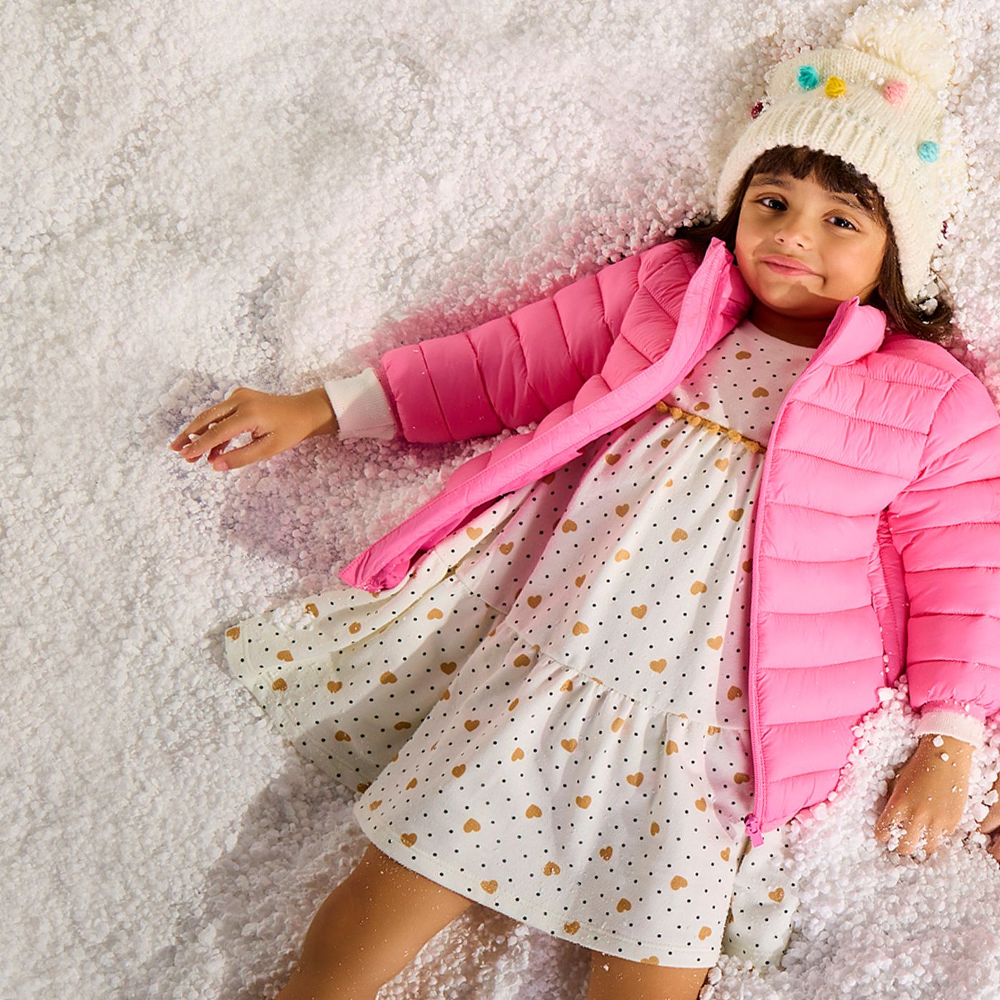 Vestido Infantil Menina Kyly Moletom Peluciado Corações e Poá