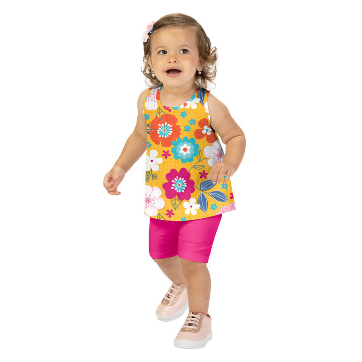 Conjunto Kyly Infantil Feminino Flores Coloridas