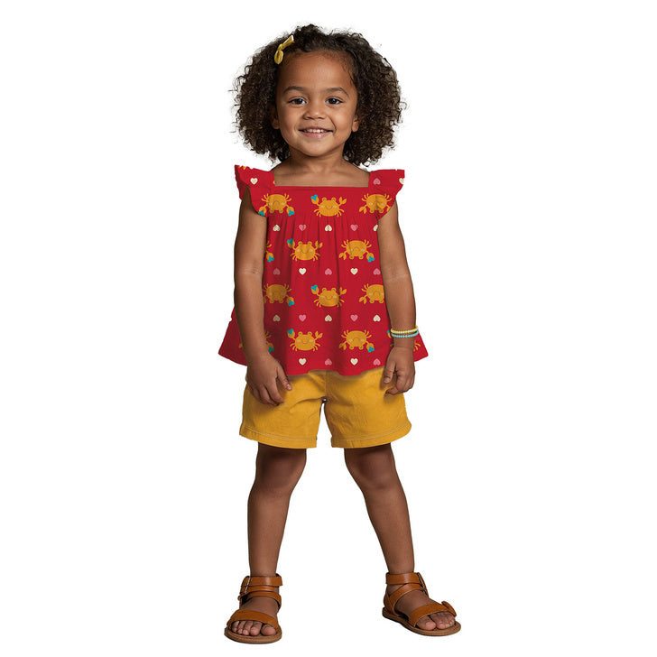 Conjunto Feminino Kyly Caranguejos e Corações