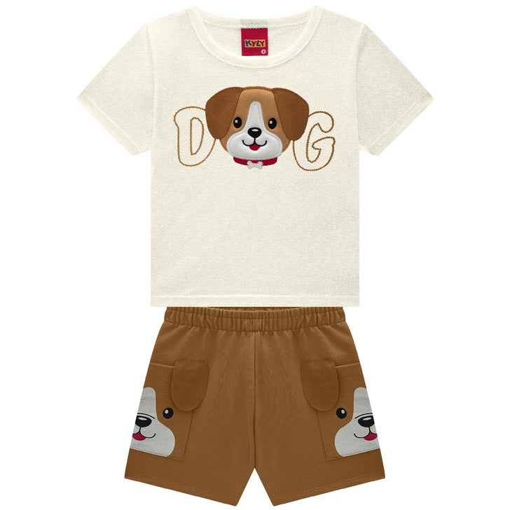 Conjunto Infantil Kyly Dog Bolsos Divertidos