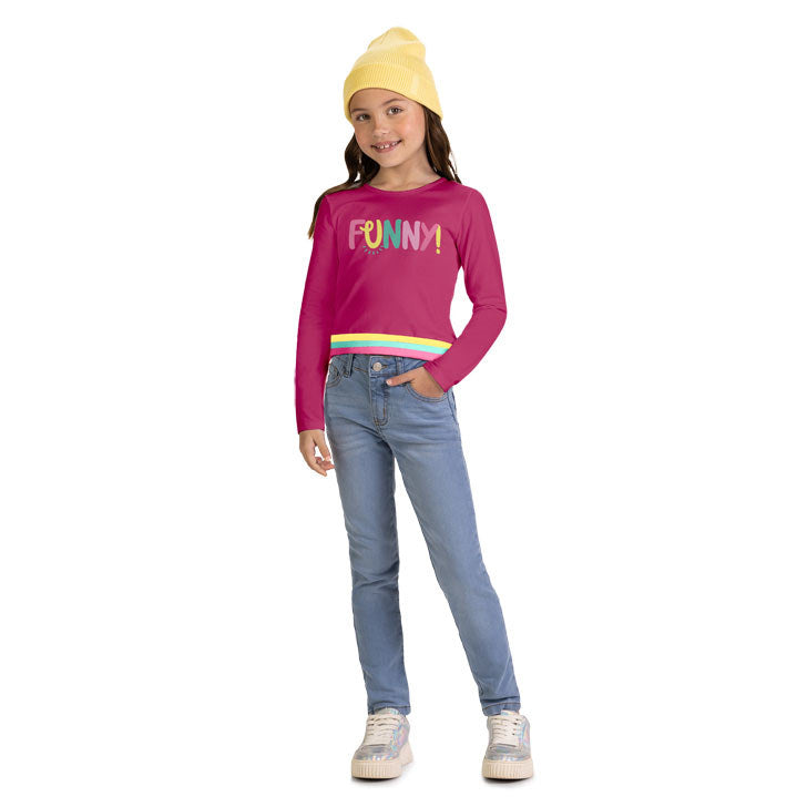 Blusa Infantil Kyly Menina Cropped Manga Longa Inverno