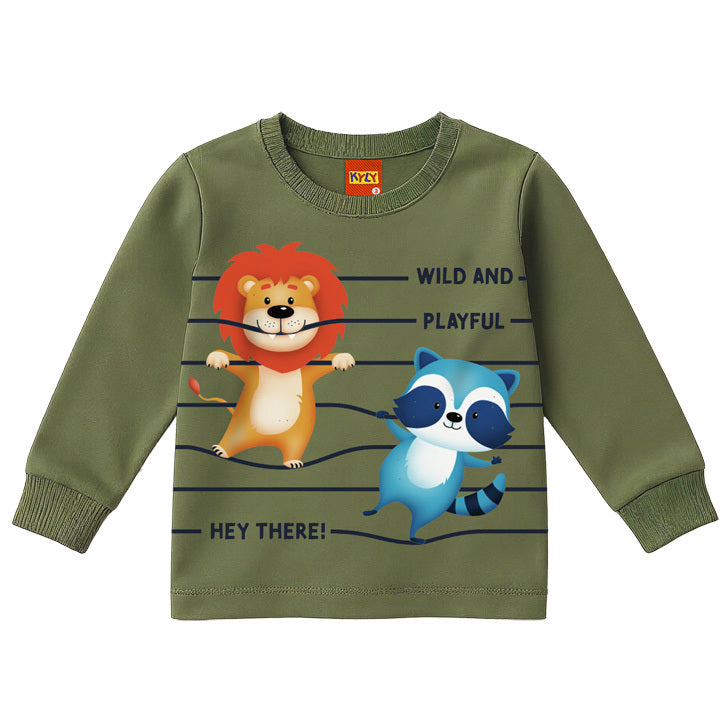 Camiseta Infantil Masculina Kyly - Wild and Playful Amigos da Selva